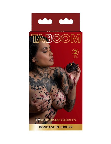 Set 2 bougies rose Bondage - Taboom